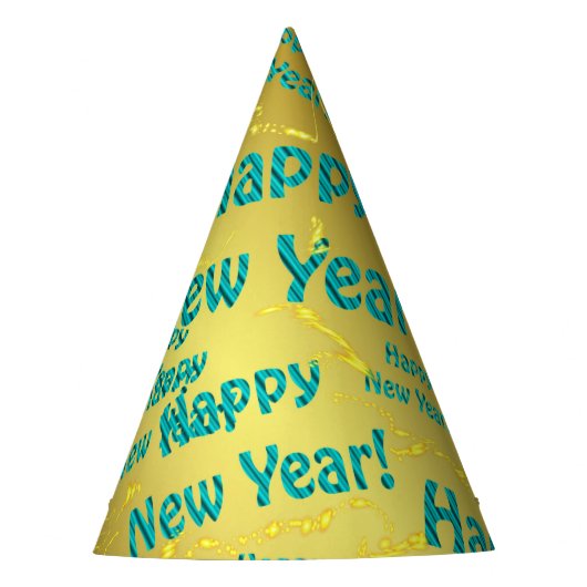 Neujahrstext in Goldpapier-Hut Partyhütchen (Vorderseite)
