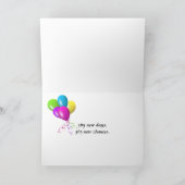 Neujahrsuhr mit Bändern Feiertagskarte (Innenseite)