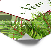 Neujahrsunterschrift "Green Red Kariert & Pine Bra Poster (Ecke)