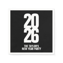 Neujahrsveranstaltung 2026: Schwarzweiß-Servietten