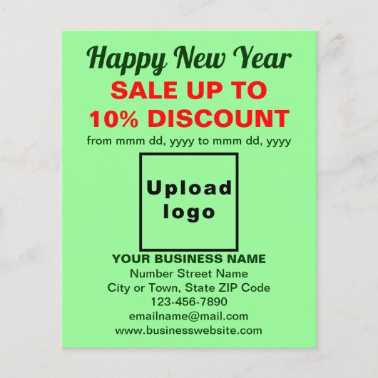 Neujahrsverkauf für hellgrüne Flyer (Vorne)