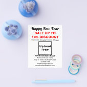 Neujahrsverkauf im Geschäft mit weißem Flyer (Einzeln)