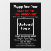 Neujahrsverkauf im Schwarzen Fenster Fensteraufkleber (Blatt)