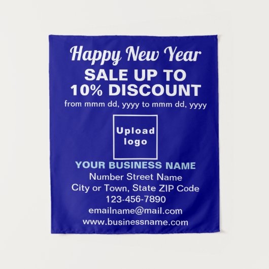 Neujahrsverkauf in Blue Tapestes Wandteppich (Vorderseite)