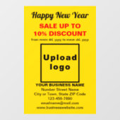 Neujahrsverkauf in Gelben Fenstern Fensteraufkleber (Blatt)