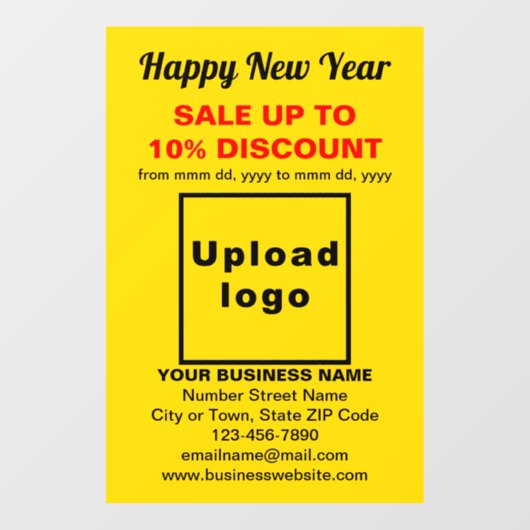 Neujahrsverkauf in Gelben Fenstern Fensteraufkleber (Blatt)