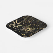 Neujahrswünsche schwarze und goldene Sterne Pappteller (Gewinkelt)