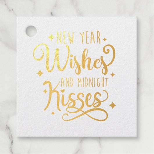 Neujahrswünsche und Mitternachtsküsse Geschenkanhänger (Vorderseite)