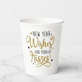 Neujahrswünsche und Mitternachtsküsse Pappbecher (Rückseite)