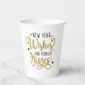 Neujahrswünsche und Mitternachtsküsse Pappbecher (Vorderseite)