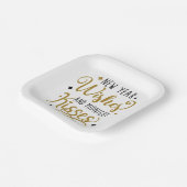 Neujahrswünsche und Mitternachtsküsse Pappteller (Gewinkelt)