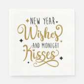 Neujahrswünsche und Mitternachtsküsse Serviette (Vorderseite)