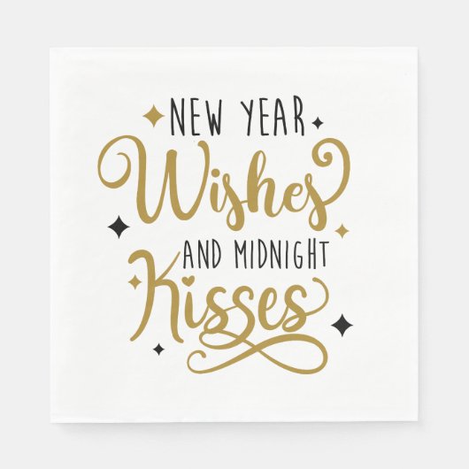 Neujahrswünsche und Mitternachtsküsse Serviette (Vorderseite)