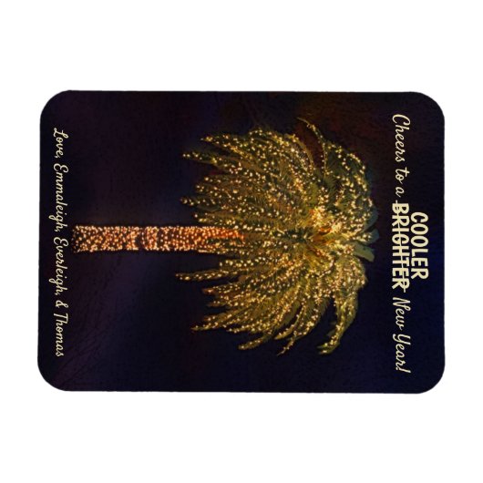 Neujahrswünsche und Weihnachtsbaum auflockern Magnet (Horizontal)