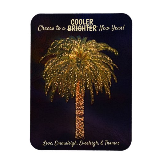 Neujahrswünsche und Weihnachtsbaum auflockern Magnet (Vertikal)