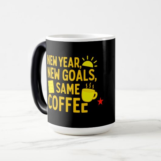 Neujahrsziele - Der gleiche Kaffee - zurück zur Sc Verwandlungstasse (Vorderseite Links)