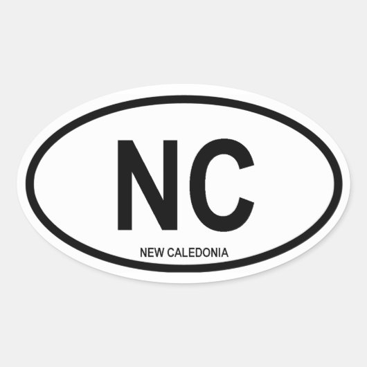 Neukaledonien "NC" Ovaler Aufkleber (Vorderseite)