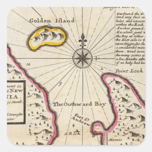 Neukaledonien Quadratischer Aufkleber (Vorderseite)