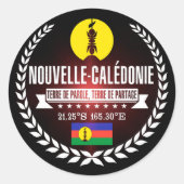 Neukaledonien Runder Aufkleber (Vorderseite)
