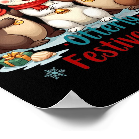 Neulich festliche Spaß Weihnachten Otter Tiere Tie Poster (Ecke)