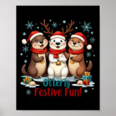 Neulich festliche Spaß Weihnachten Otter Tiere Tie Poster (Vorne)