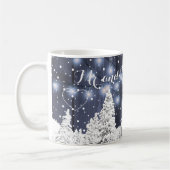 Neulich rustikale Winter mit Monogramm Marine weiß Kaffeetasse (Links)