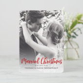 Neulich Verheiratete Weihnachts-Foto-Weihnachtskar Einladung (Stehend Vorderseite)