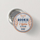 Neuling des Jahres Basketball-Ticket 1. Geburtstag Button (Vorne & Hinten)