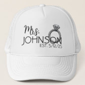 Neulinge Bride Imitats Ringe bestickter Pflaster Truckerkappe (Vorderseite)