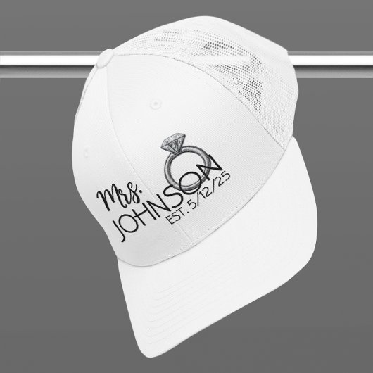 Neulinge Bride Imitats Ringe bestickter Pflaster Truckerkappe