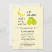 Neulinge Pear Gender Neutral Twins Baby Dusche Einladung (Vorderseite)