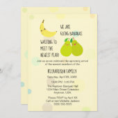 Neulinge Pear Gender Neutral Twins Baby Dusche Einladung (Vorne/Hinten)