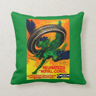 Neumaticos königliche Schnur Vintages PosterEurope Kissen