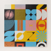 Neumodern Abstrakt: Geometrisches Jazz Puzzle (Horizontal)