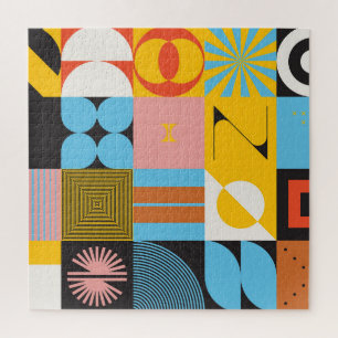 Neumodern Abstrakt: Geometrisches Jazz Puzzle