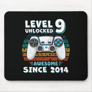 Neun 9-jähriger Geburtstag Sohn Junge Lustiger Gam Mousepad