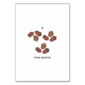 Neun Akornen, benutzerdefinierte Zahlenblinkkarten Tischnummer (Rückseite)