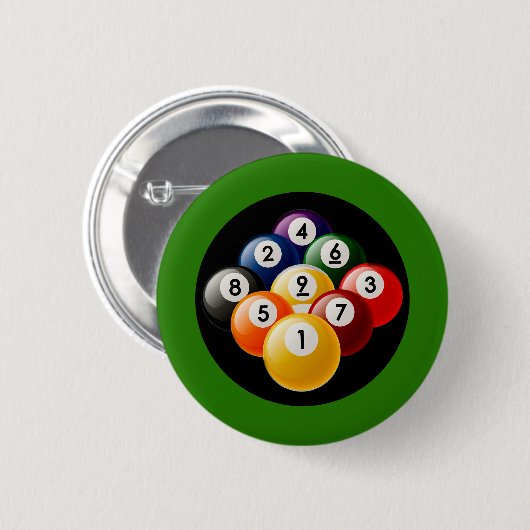 NEUN BALL-BILLARD-GESTELL BUTTON (Vorne & Hinten)