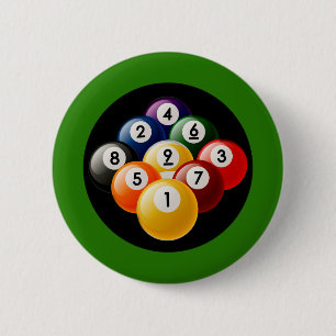 NEUN BALL-BILLARD-GESTELL BUTTON