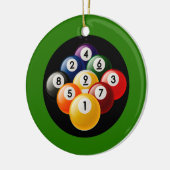 NEUN BALL-BILLARD-GESTELL KERAMIKORNAMENT (Links)