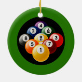 NEUN BALL-BILLARD-GESTELL KERAMIKORNAMENT (Hinten)