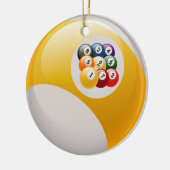 NEUN BALL-GESTELL-BILLARD-BALL-VERZIERUNG KERAMIK ORNAMENT (Links)