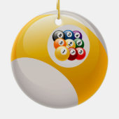 NEUN BALL-GESTELL-BILLARD-BALL-VERZIERUNG KERAMIK ORNAMENT (Hinten)