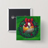 Neun Ball im Kraut auf Grün Button (Vorne & Hinten)