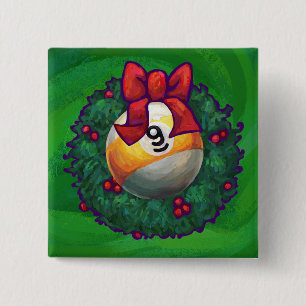 Neun Ball im Kraut auf Grün Button