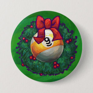 Neun Ball im Kraut auf Grün Button