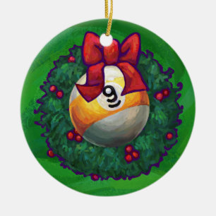 Neun Ball im Kraut auf Grün Keramikornament