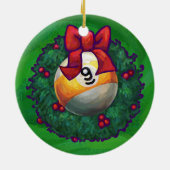 Neun Ball im Kraut auf Grün Keramikornament (Hinten)