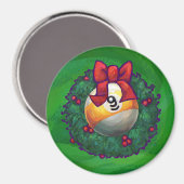 Neun Ball im Kraut auf Grün Magnet (Vorderseite/Rückseite)