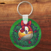 Neun Ball im Kraut auf Grün Schlüsselanhänger (Vorderseite)